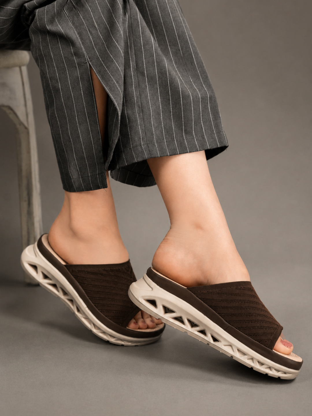 Casual Fashion Open Back Platform Sandals 1 inch Heels