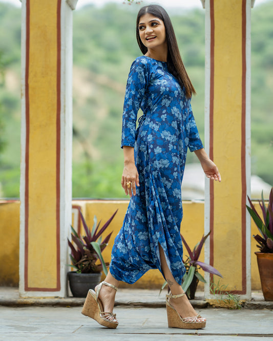 Midnight Blue Dhoti Jumpsuit