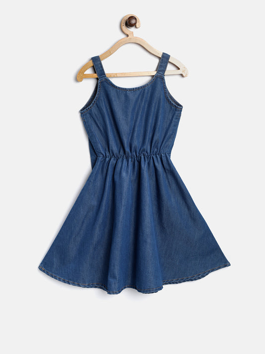 Denim Dress with Straps