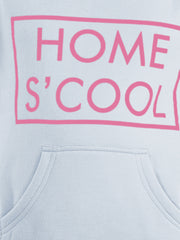 Girls Grey Home S'Cool Printed Hooded Track Suit Set
