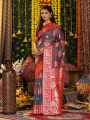 ASTITA - Traditional Art Silk Temple Border Festive Wedding Wear Saree