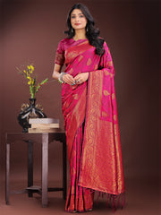 Majestic Royal Blue Banarasi Silk Saree with Golden Zari – Timeless Indian Ethnic Elegance for Weddings & Festive Occasions