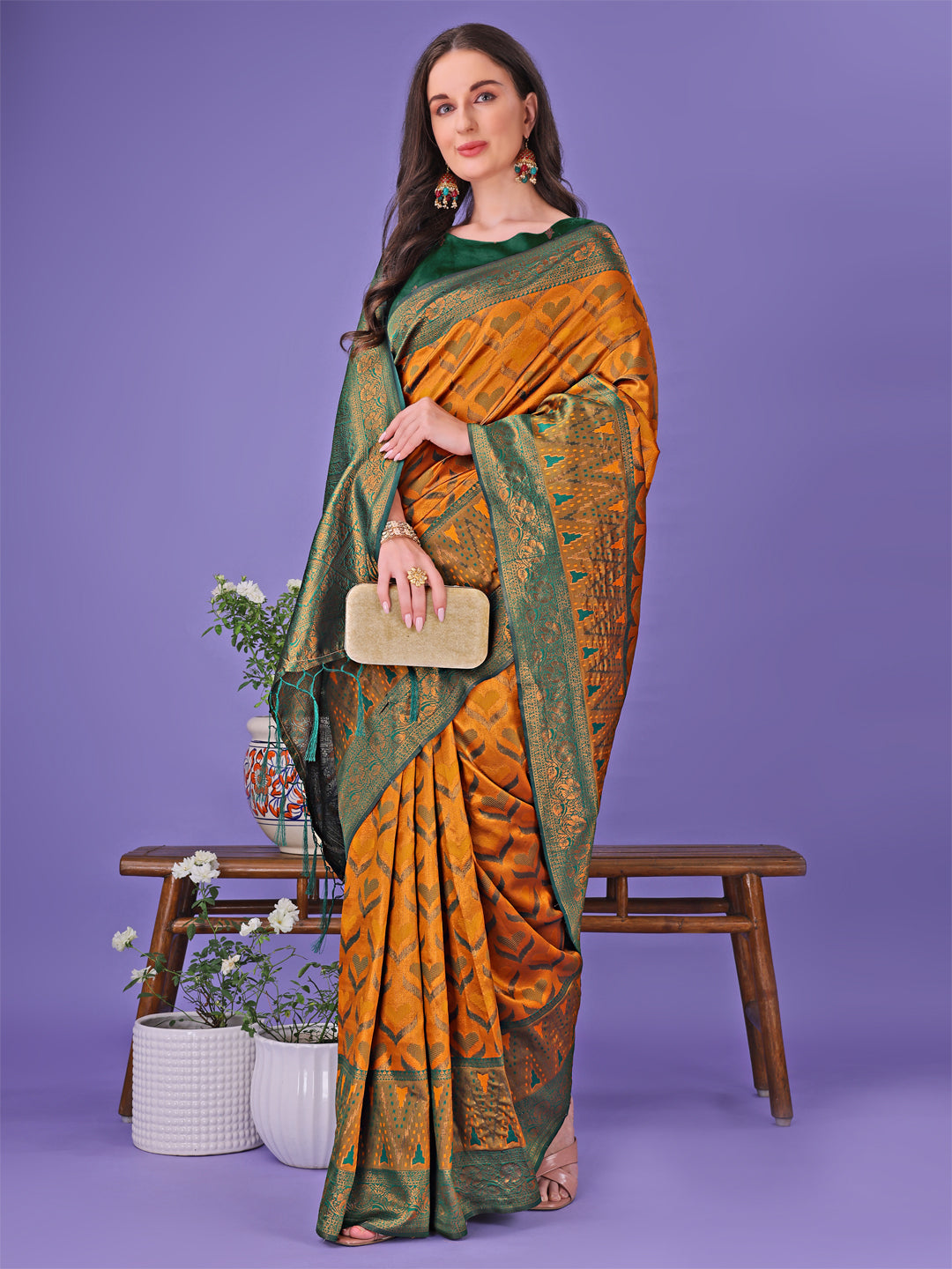 ASTITA - Radiant Lichi Silk Saree - A Touch of Royalty in Every Thread