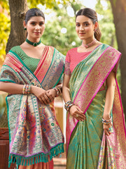 Traditional Kanjivaram Silk Saree in Yellow with Grand Zari Pallu and Matching Blouse