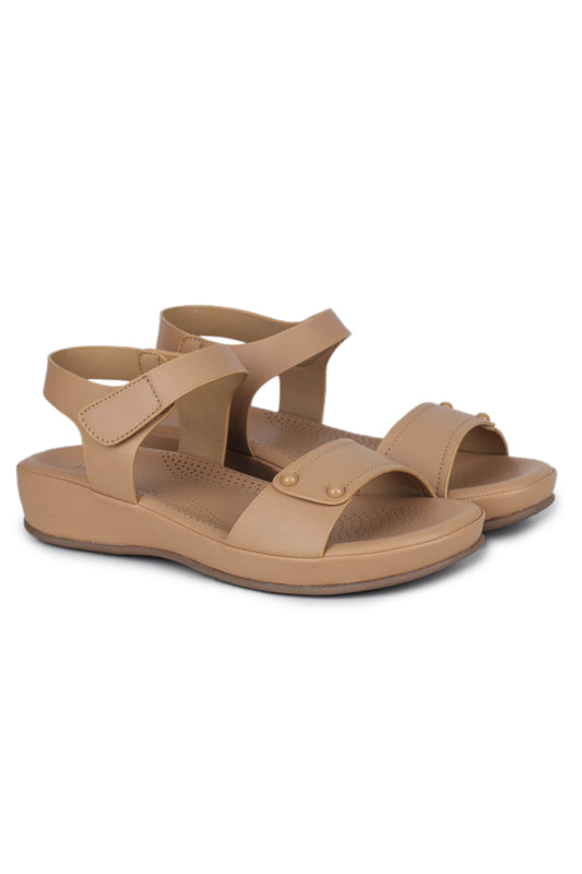 Casual Fashion Sandals 1 Inch Flatform Ankle Loop Round Toe Heels