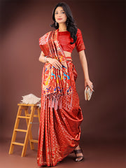 Vibrant Copper & Blue Banarasi Silk Saree with Colorful Pallu – Perfect Blend of Tradition and Festive Elegance