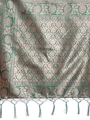 White & Maroon Woven Linen Cotton Saree with Rich Zari Border – Soft Festive Wear Saree for Women