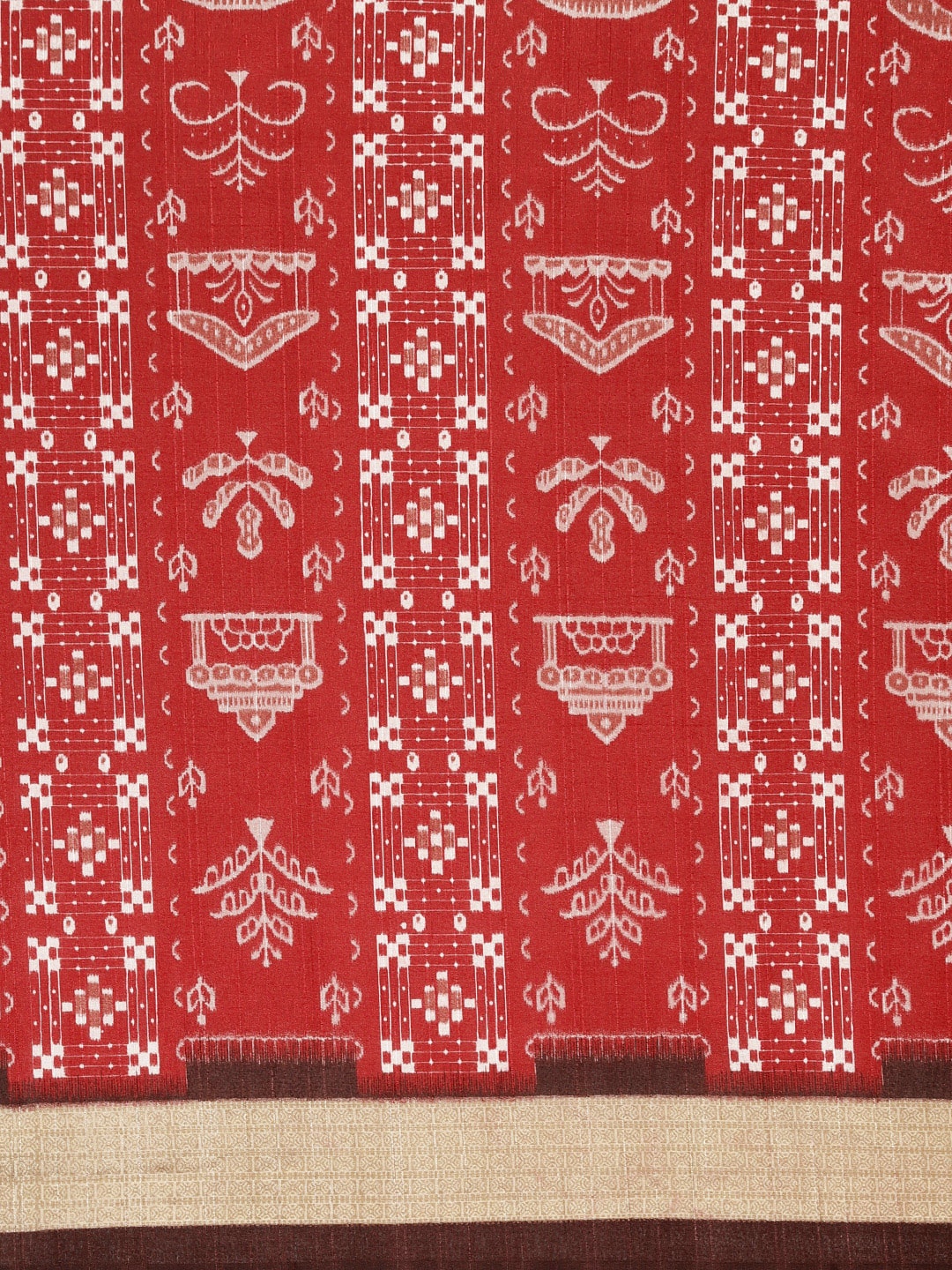 Women's Bhagalpuri Silk Red Printed DesignerSaree With Blouse Piece