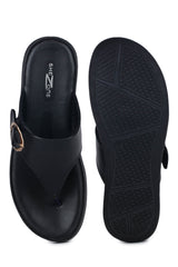 Casual Black Open Toe Flats Round Toe Slip-On Flats