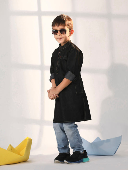 Boys' Black Kurta