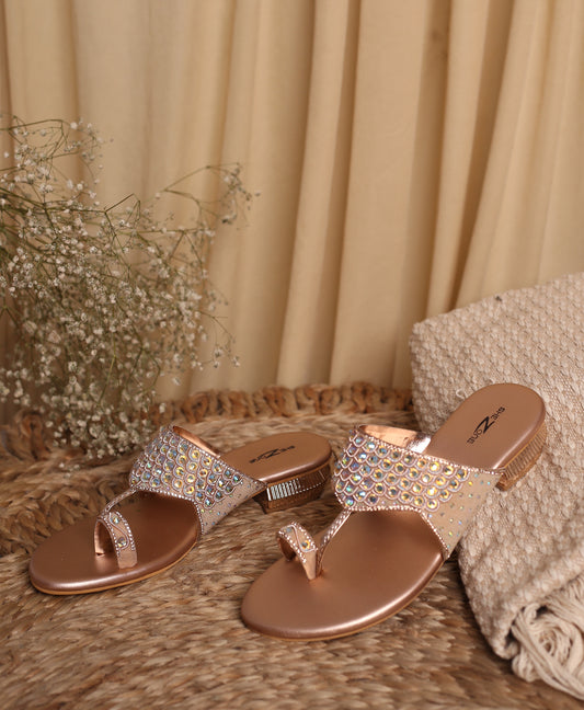 Casual Fashion Sandals 1 Inch Block Open Back Round Toe Heels