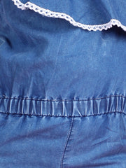 Girls Denim One Shoulder Playsuit