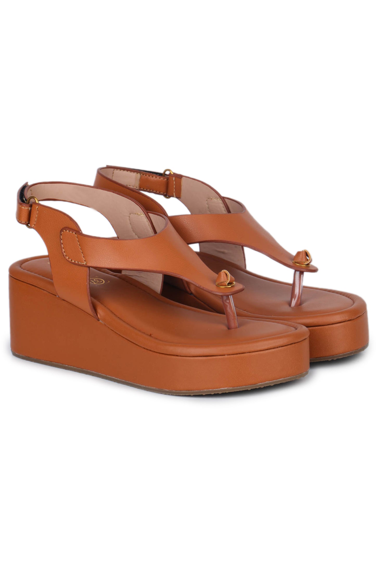 Casual Fashion Sandals 2.5 Inches Wedge Ankle Loop Round Toe Heels