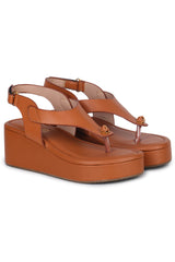 Casual Fashion Sandals 2.5 Inches Wedge Ankle Loop Round Toe Heels