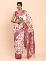 Premium Linen Cotton Saree with Pallu & Contrast Blouse Piece