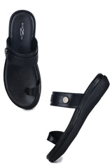 Casual Black Open Toe Flats Round Toe Slip-On Flats