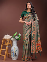 Fiery Red Banarasi Silk Saree with Gold Zari and Colorful Pallu – Perfect for Bridal, Wedding & Festive Glamour