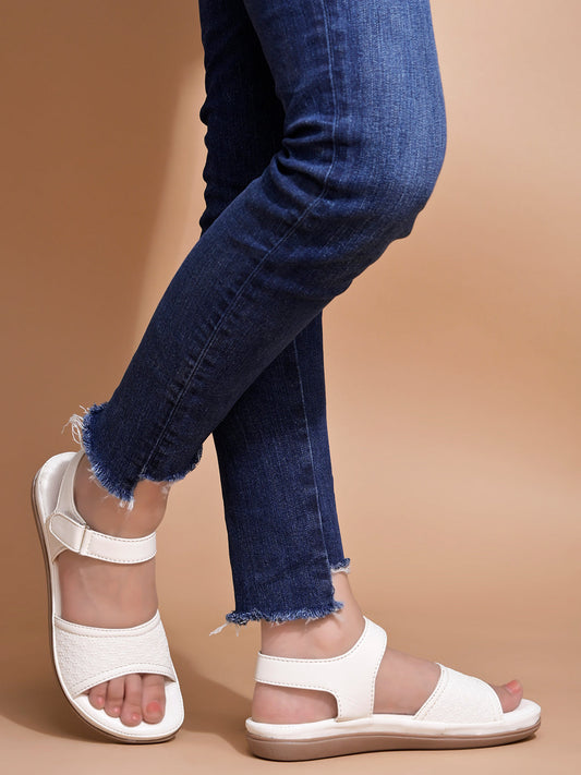 Comfortable White Doctor Sole Heels For Women & Girls