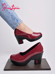 حذاء Shoetopia بكعب من الكرز الصلب للنساء والفتيات