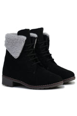 Black Block Solid Regular Boots