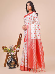 Banarasi Silk Saree with Floral Zari Weaving - Festive Traditional Elegance for Weddings & Celebrations