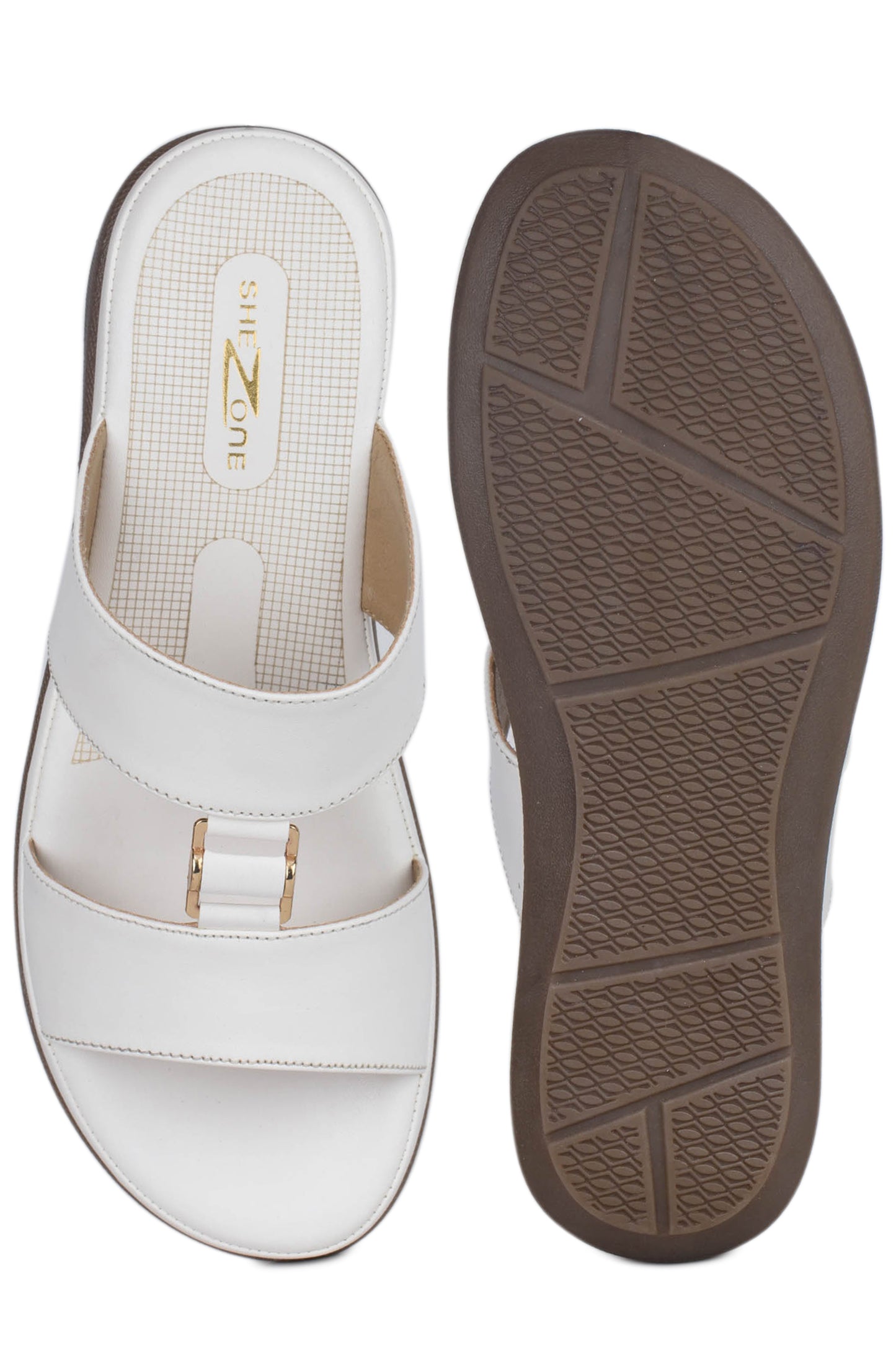 Casual White Open Toe Flats Round Toe Slip-On Flats