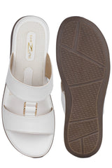 Casual White Open Toe Flats Round Toe Slip-On Flats