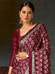 Women's Crepe DigitalPrint DesignerSaree With Blouse Piece