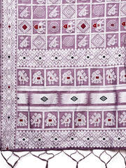 Threads of Tradition: Beige Linen Cotton Saree Woven with Stories of Grace & Heritage