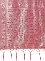Elegant Linen Cotton Saree with Zari Woven Border and Pallu - Soft Lightweight Saree for Daily, Festive & Office Wear