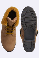 Beige Block Solid Regular Boots