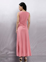 Women Embellished Pink Maxi Dress