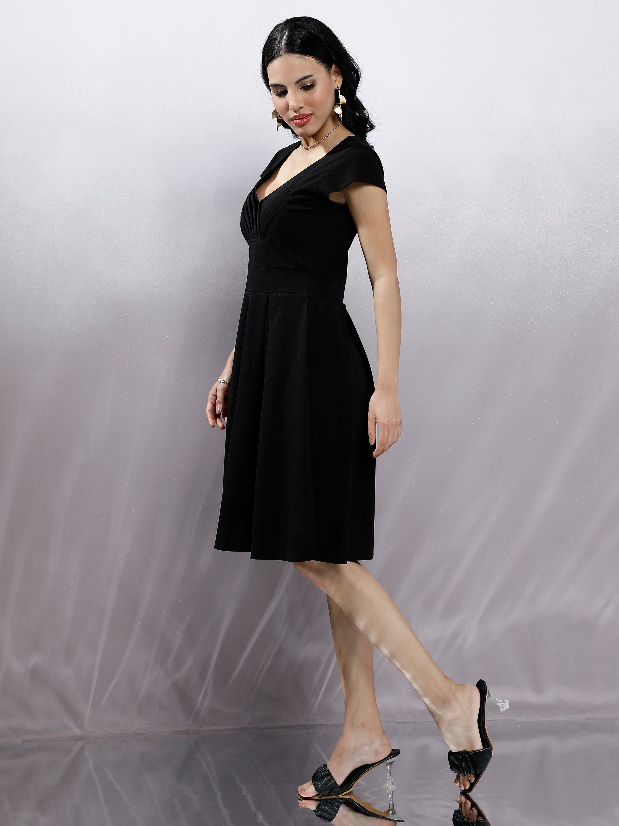 Women Black Fit & Flare Dress