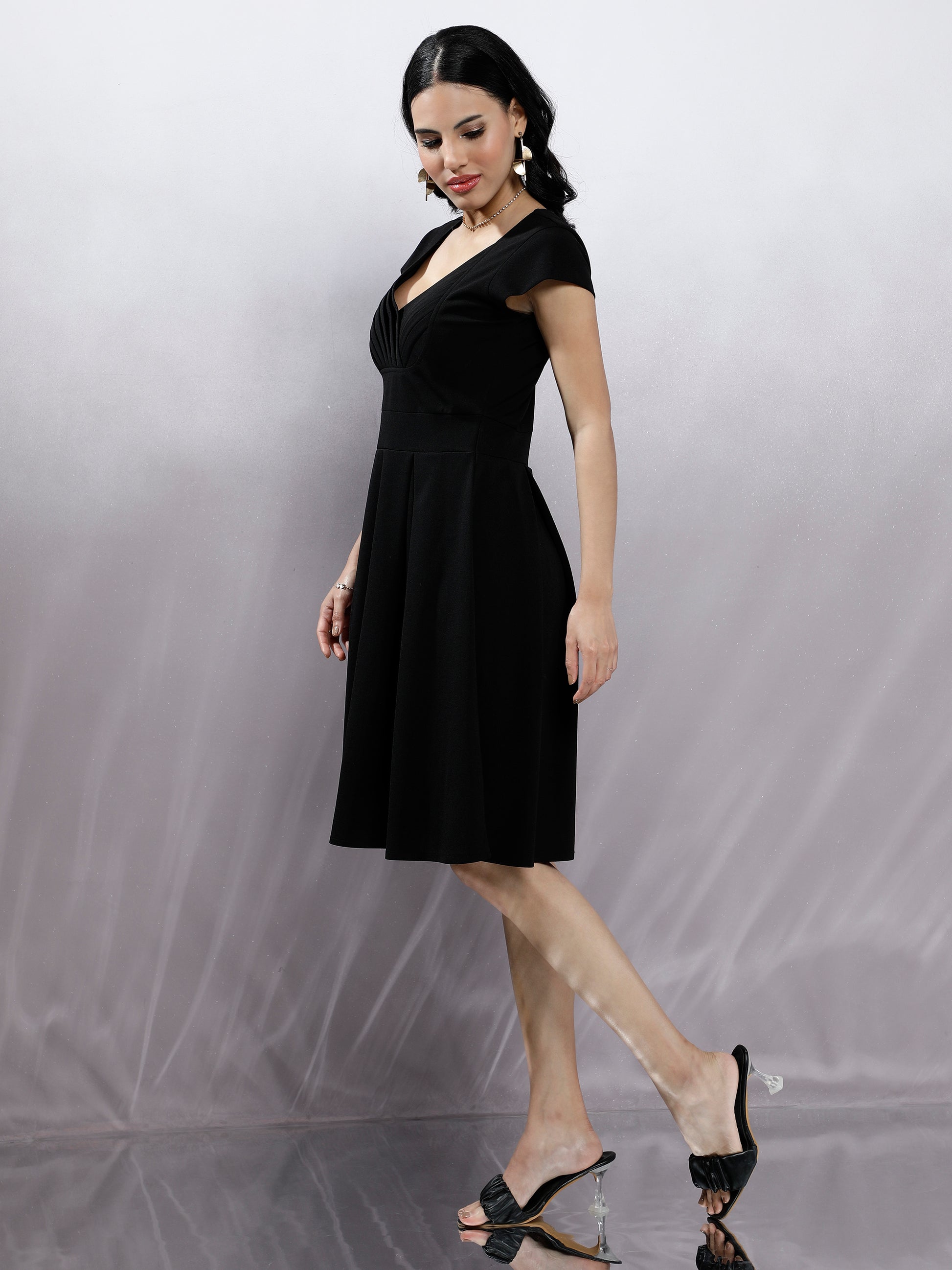 Women Black Fit & Flare Dress