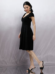 Women Black Fit & Flare Dress