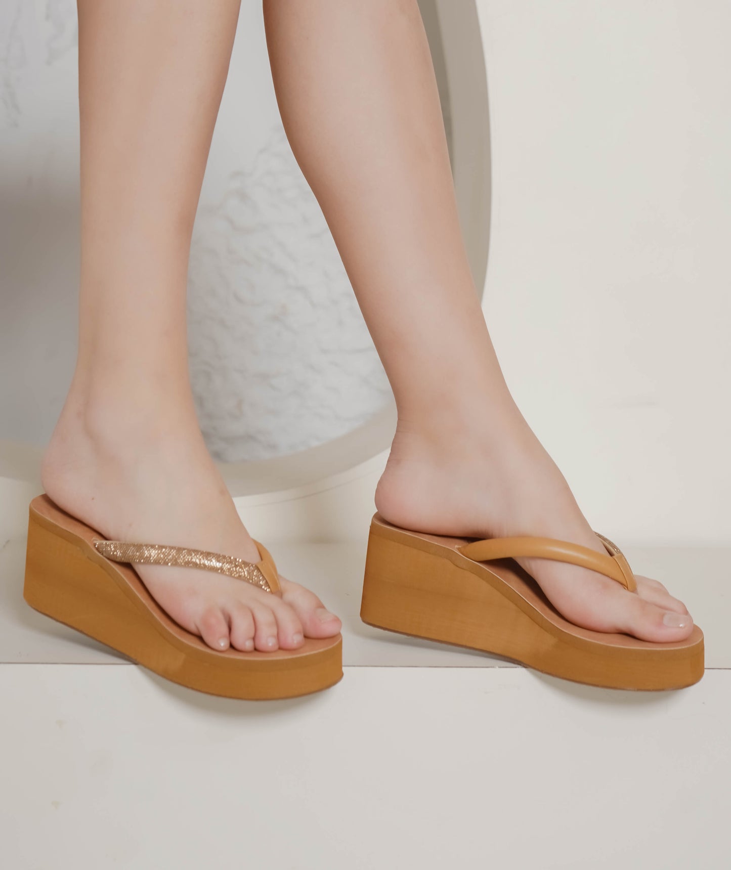Casual Fashion Sandals 3 Inches Wedge Open Back Round Toe Heels