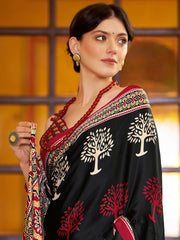 Women's Crepe Printed Designer Saree With Blouse Piece