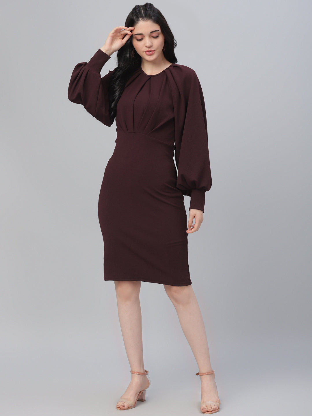 Burgundy Sheath Dress