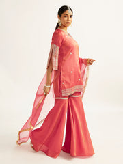 Women's Rose Pink Sharara Set