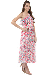 Women's Floral One Shoulder Maxi Dress