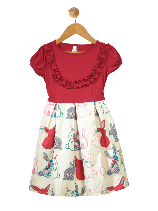 Girls Cotton Printed Dress