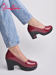 حذاء Shoetopia بكعب من الكرز الصلب للنساء والفتيات