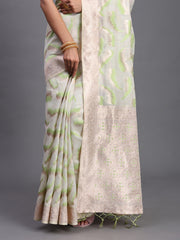 Premium Linen Cotton Saree with Pallu & Contrast Blouse Piece