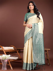 Graceful Orange & Maroon Banarasi Silk Saree with Rich Zari Woven Border – Traditional Elegance for Celebrations