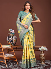 Radiant Linen Cotton Patola Saree - Where Tradition Dances with Elegance