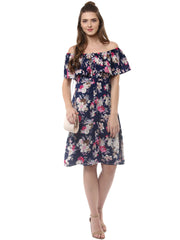 Women's Polyester Crepe Off Shoulder Dress