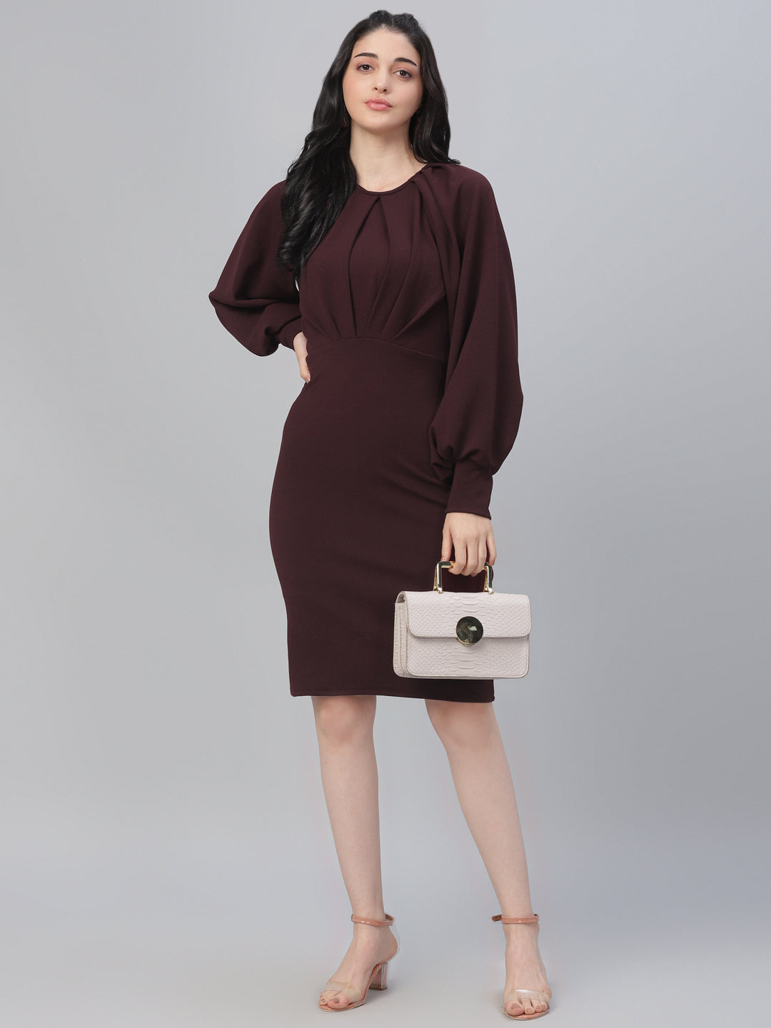Burgundy Sheath Dress