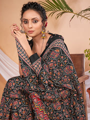 Women's Dola Silk DigitalPrint DesignerSaree With Blouse Piece