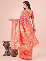Majestic Green Silk Saree with Gold Zari & Floral Design – Perfect for Festive & Traditional Occasions