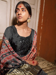 Women's Viscose Silk Printed Designer Saree With Blouse Piece